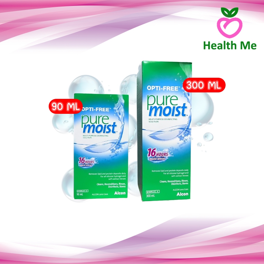 น้ำยาล้างคอนแทค Alcon Opti Free Pure Moist 2ขนาด 90/300 ml น้ำยาล้างคอนแทคเลนส์ พร้อมตลับใส่คอนแทคเล