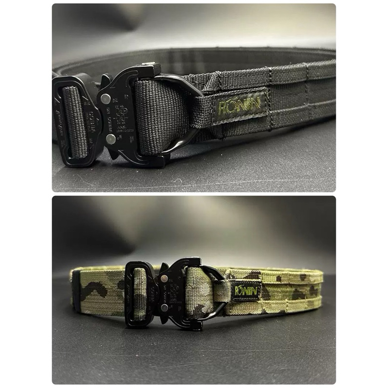 พร้อมส่งในไทย เข็มขัด2ชั้นทางยุทธวิธี Fighter belt ทรง Ronin รุ่นหัวหนาตีตราCobra ที่หัวเข็มขัด