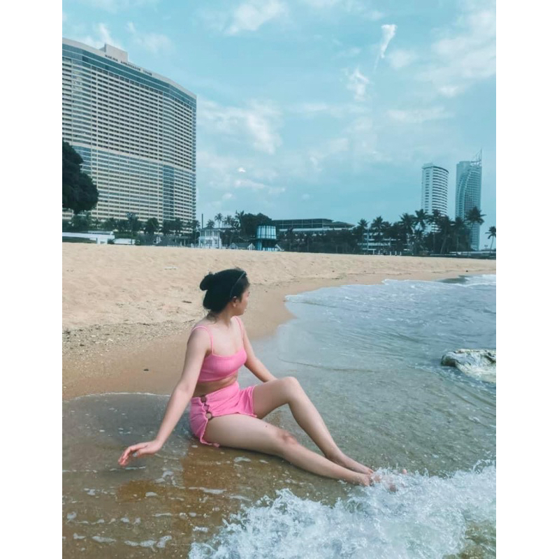ชุดว่ายน้ำแฟชั่นBikini/skirt3ชิ้น(งานมือสอง)