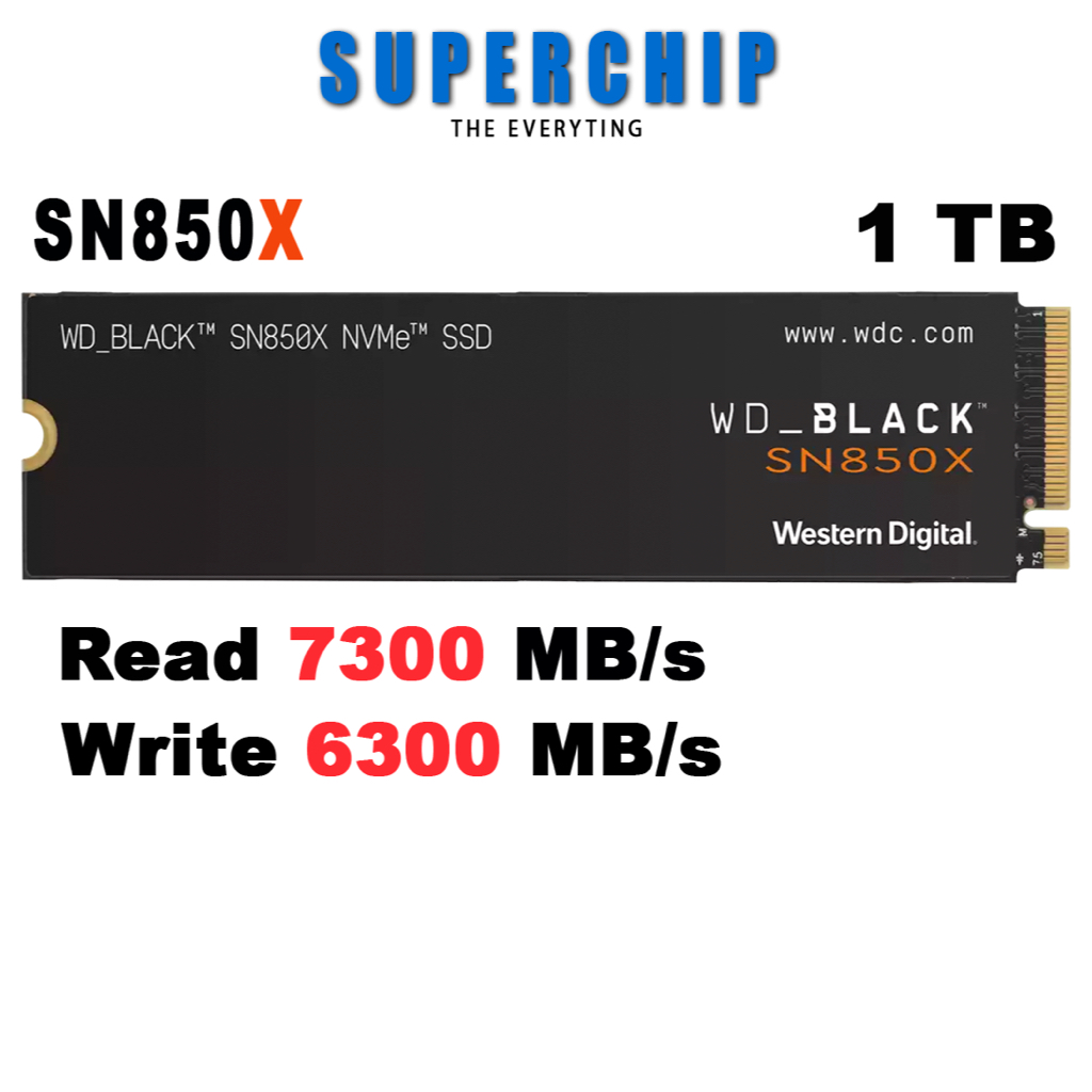 1TB SSD WD BLACK SN850X NVMe Gen4 PCIe, M.2 2280 7300MB/s