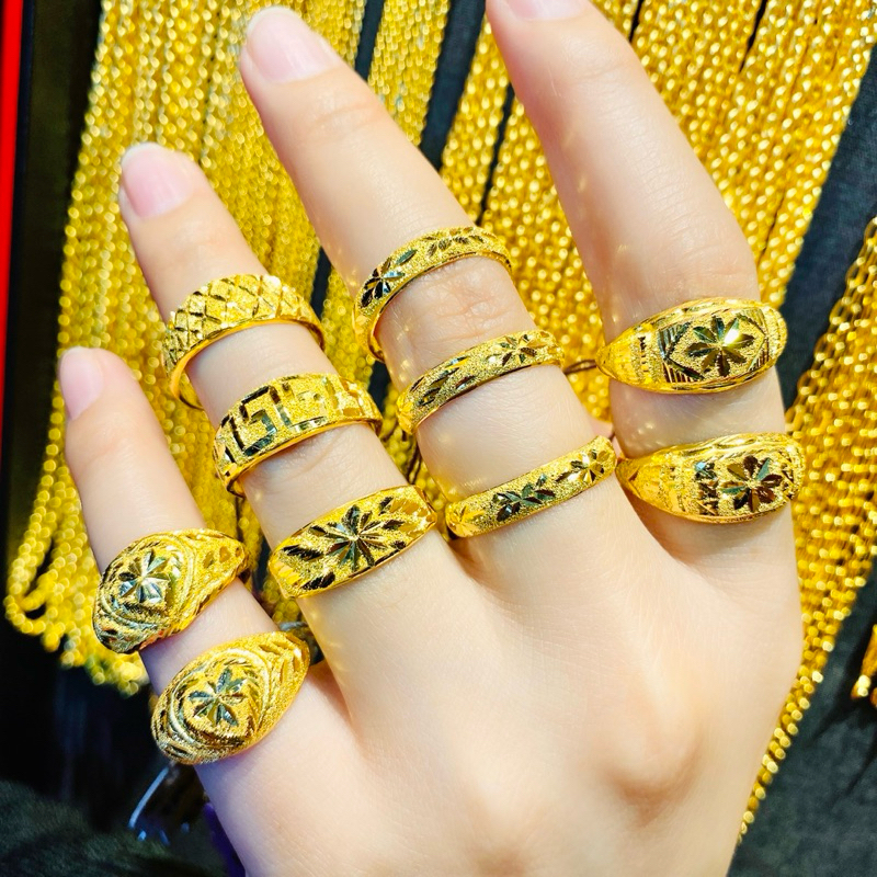 แหวนครึ่งสลึง ลายโปร่ง 1.9กรัม มีใบประกัน