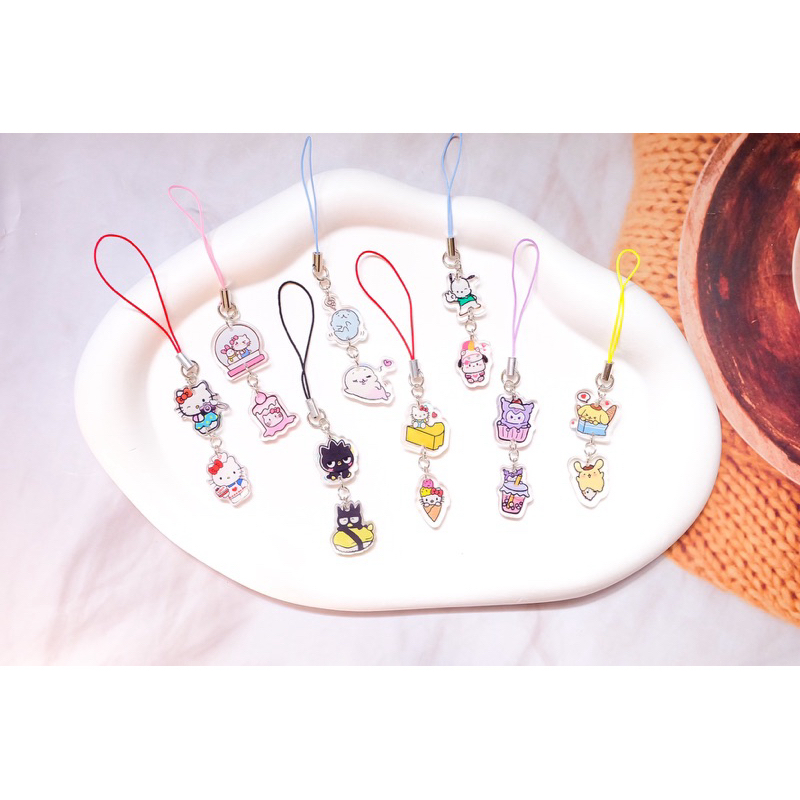 สายคล้องโทรศัพท์มือถือ พวงกุญแจ ลาย sanrio (ซานริโอ้ )ไซส์ S สินค้าพร้อมส่ง (ของแถม ของจีบลูกค้า ของฝาก)
