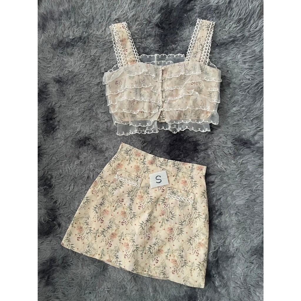 ชุดเซ็ตกระโปรงกางเปงซับใน**งานป้ายTwinshop**