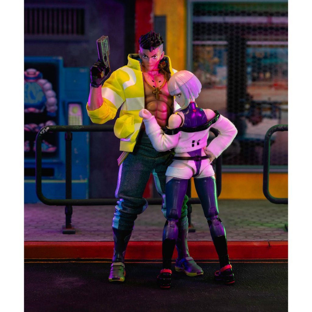 Set of 2 Jada Toys Cyberpunk: Edgerunners David Martinez & Lucy Kushinada 1:12 Scale Action Figure [