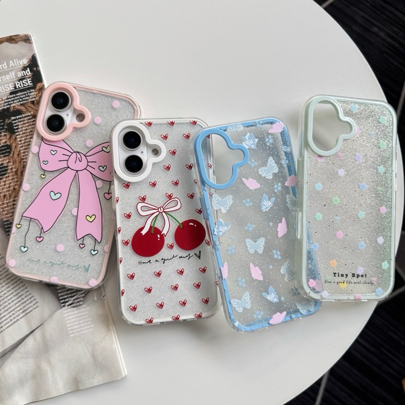 เคสประกบปั้มเปอร์ กิตเตอร์ A งานสวย ขอบนิ่มหลังแข็ง ผิวด้านลายมินิมอลล์สำหรับรุ่นไอโฟน13-16 16Pro 16