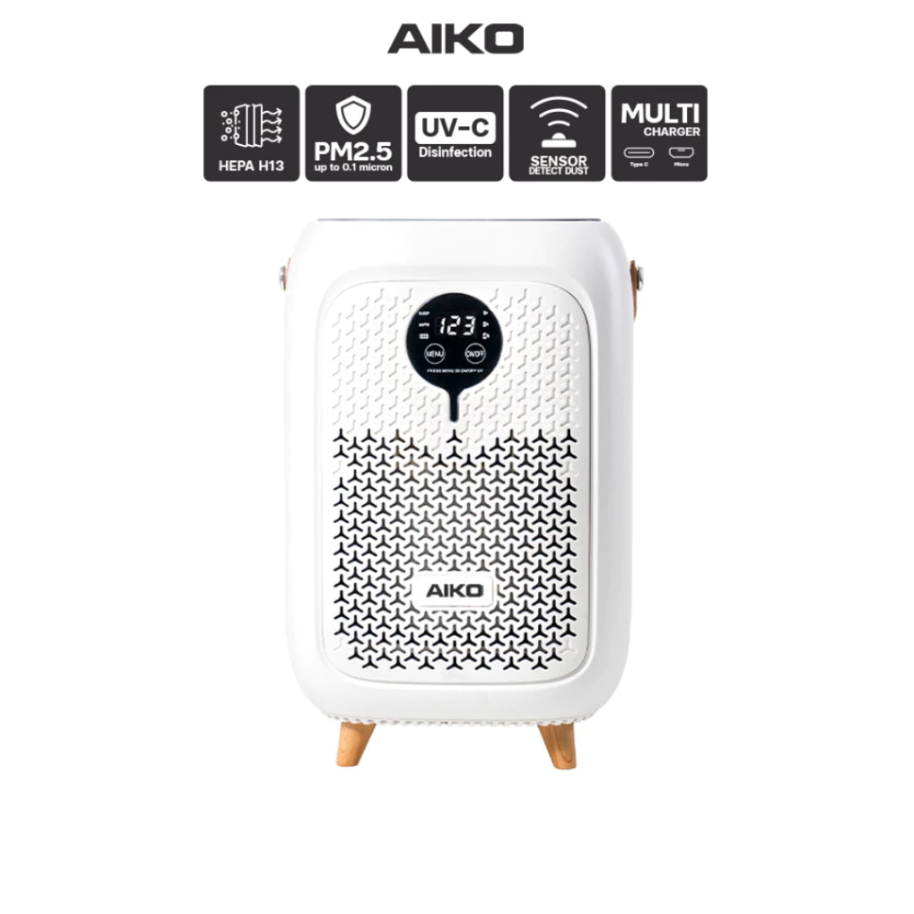 AIKO AK-AIRO3 เครื่องฆ่าเชื้อโรค ในอากาศ แผ่นกรองhepa 13 PM 2.5 ใช้ได้ 2200 ชั่วโมง พื้นที่ 20 Sqm.