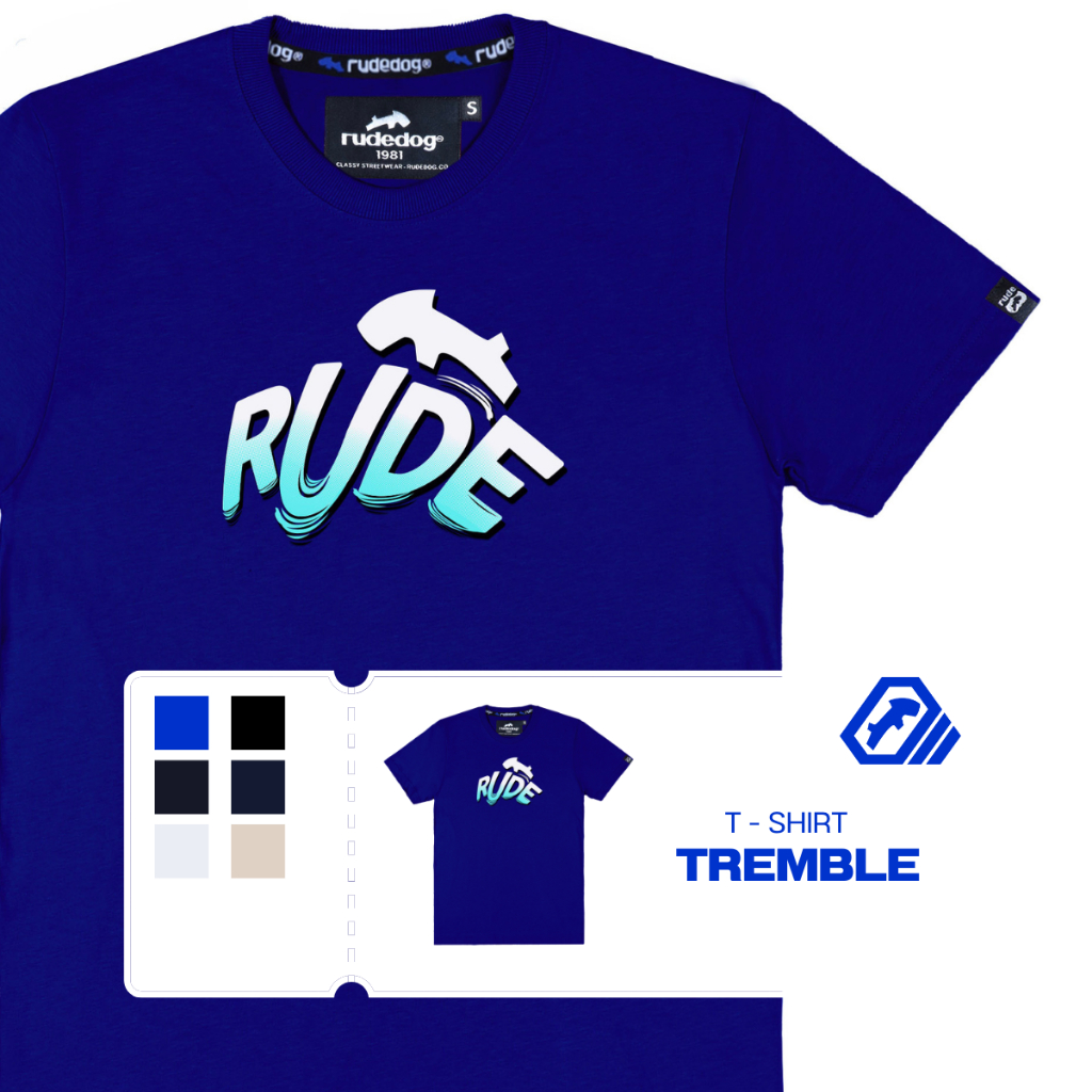 เสื้อยืด แบรนด์ RUDEDOG นุ่มตัวท็อป รุ่น TREMBLE