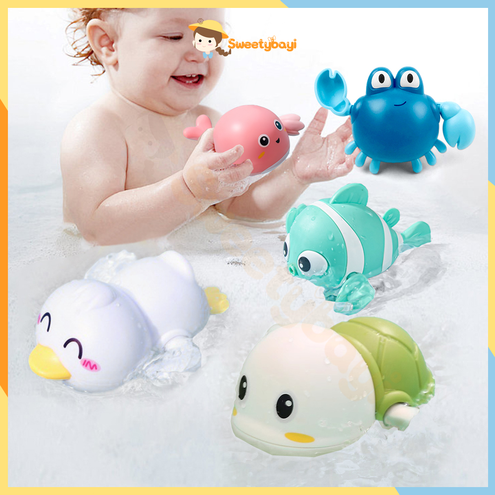 SWEETYBAYI ของเล่นลอยน้ำ ของเล่นในห้องน้ำ ของเล่นอาบน้เด็ก เล่นในน้ำได้ การ์ตูนเล่นน้ำของเล่นน้ำ น่ารักสุดๆ เป็ดเหลืองขน