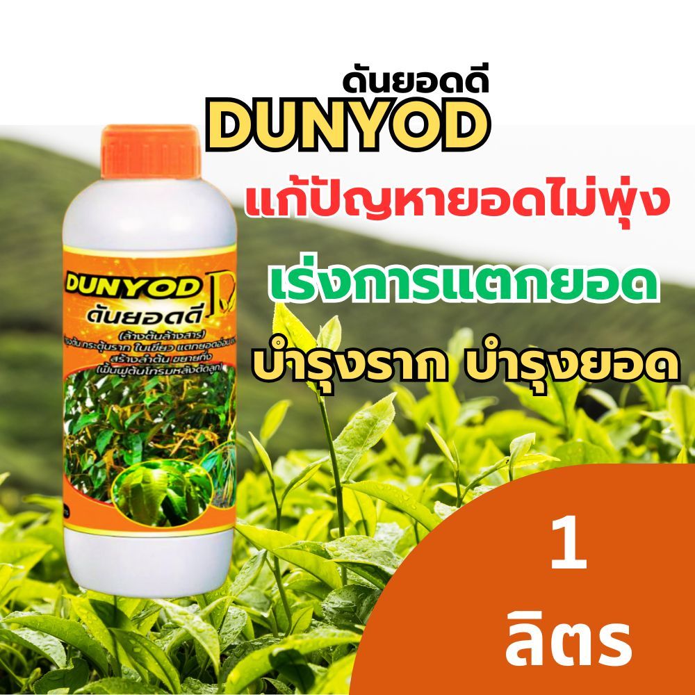 ดันยอดดี (Dunyod) ขนาด 1 ลิตร เร่งการแตกยอด เร่งราก เร่งการเจริญเติบโต ฟื้นฟูต้นโทรม บำรุงใบ