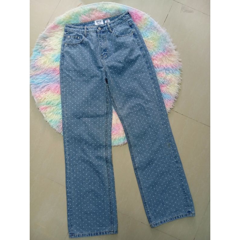 FSY ยีนส์กางเกงยีนส์ งานป้ายป้ายติด XL เอว 31