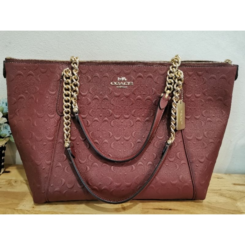 กระเป๋า​ Coach​ shopping แท้​ มือ​ 2รุ่น AVA CHAIN TOTE IN SIGNATURE LEATHER (COACH #F49499)