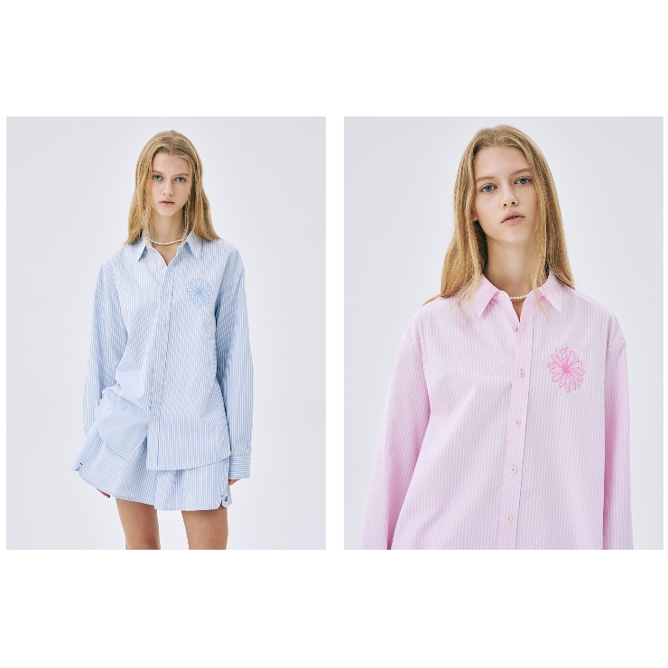 Mardi Mercredi Cotton Shirt Candy Stripe (Blue Pink, Pink Green) / (Pink Pink, Navy Blue)