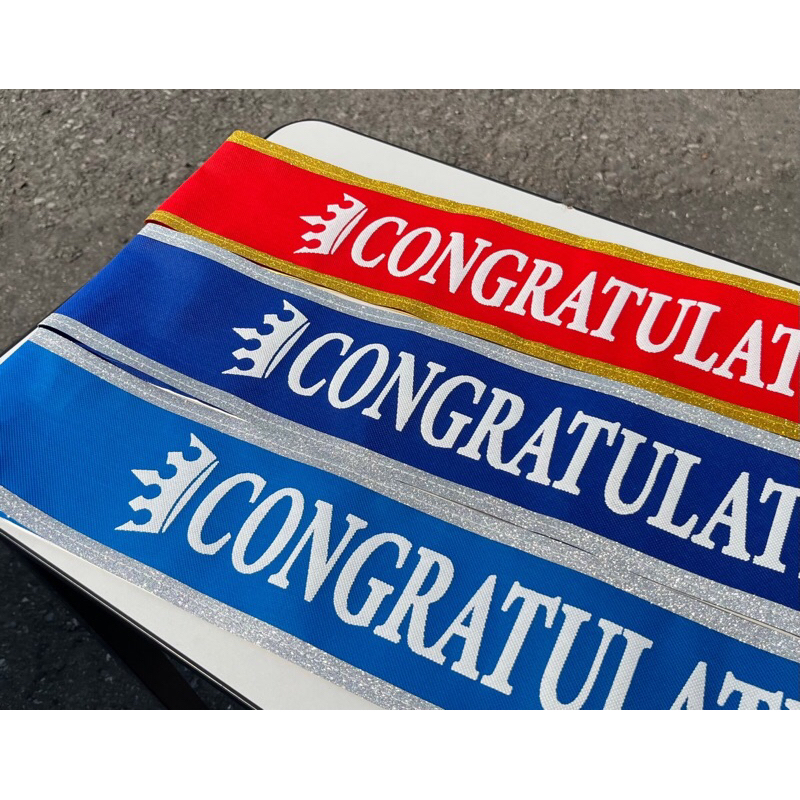 ส่งไวมาก สายสะพายปัจฉิมขอบวิ้งประกายเพชร congratulations สายสะพายรับปริญญาพร้อมส่งสวยราคาถูกมาก