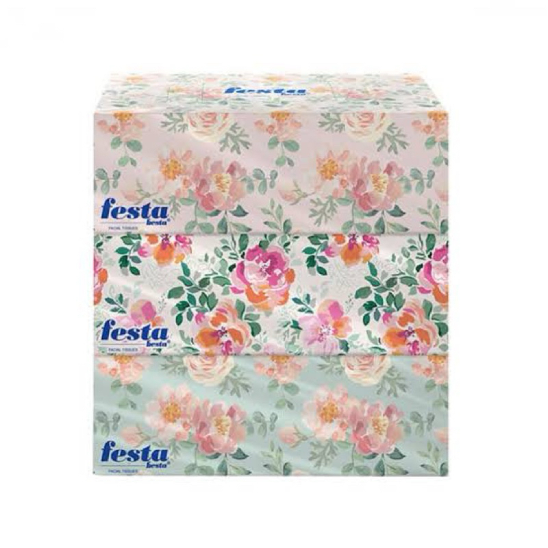 festa besta facial tissue แพ็ค3กล่อง กระดาษทิชชู่ เช็ดหน้า เหนียว หนา นุ่ม