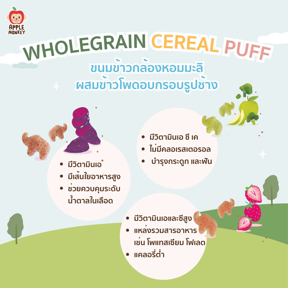 ข้าวกล้องหอมมะลิผสมข้าวโพดอบพองรูปช้างรสมันม่วง รูปที่ 3