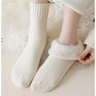 FABLEME✨- PASTEL SOCKS ถุงเท้าบุขนกันหนาว แบบหนา สีพาสเทล