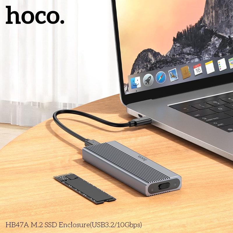 HOCO HB47 & HB47A กล่องฮาร์ดดิสก์ M.2 SSD NVMe USB 3.2 / 10Gbps & SATA USB 3.1 / 6Gbps เคส SSD hc5