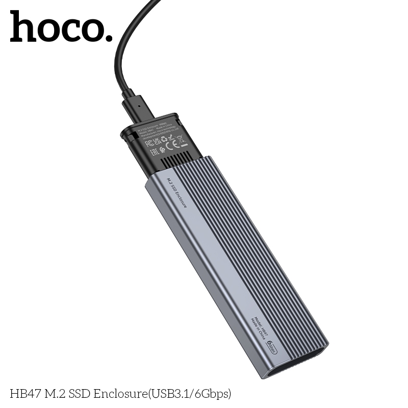 HOCO HB47 & HB47A กล่องฮาร์ดดิสก์ M.2 SSD NVMe USB 3.2 / 10Gbps & SATA USB 3.1 / 6Gbps เคส SSD hc5