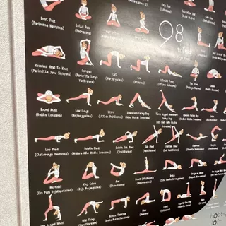 โปสเตอร์โยคะท่าต่างๆ 98 ท่าพร้อมชื่อเรียก ขนาด 50x70 cm. (98 yoga poses) สำหรับผู้ฝึกเล่นโยคะ