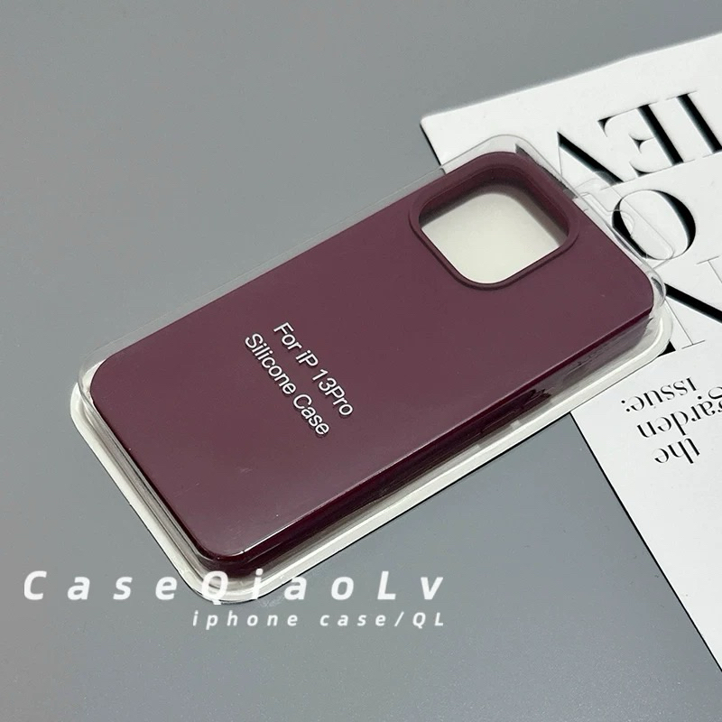 Supercase i11-i15promax เคสซิลิโคน บุกำมะหยี่ Burgundy Wine Colour สีไวน์แดง i15 i15pro i15plus i15promax