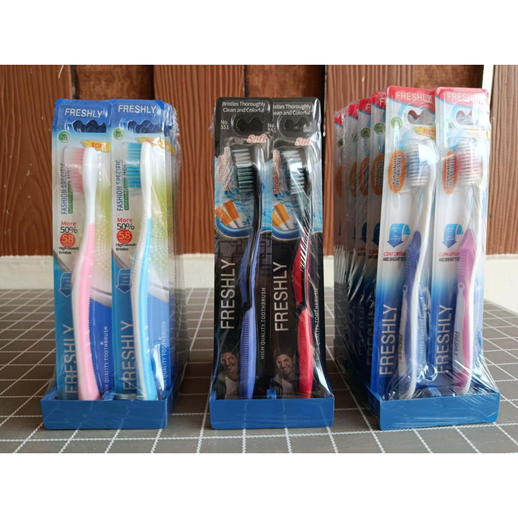 แปรงสีฟัน freshly แพค 12 ด้าม/ห่อ