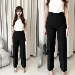 กางเกงรุ่น เมอรี่ (Merry) | กางเกงกระบอกกลาง เอวสูง ผ้าไอรีส