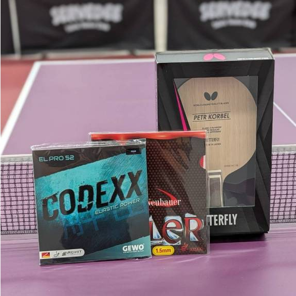 ไม้ปิงปองประกอบ Butterfly รุ่น Petr Korbel + GEWO รุ่น CODEXX EL Pro 52 + Dr.Neubauer รุ่น Killer