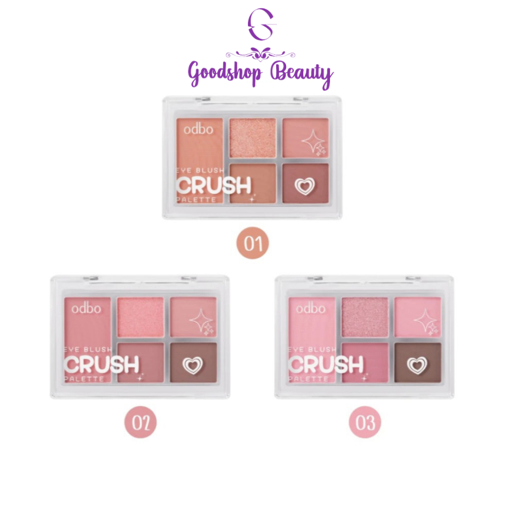 Odbo Eye Blush Crush Palette 6g. ODS04 อายแชโดว์พาเลท & บลัช