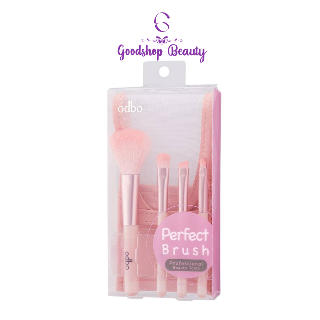 ODBO Perfect Brush Professional Beauty Tools เซ็ทแปรงแต่งหน้า 4 ชิ้น พร้อมกระเป๋า od838