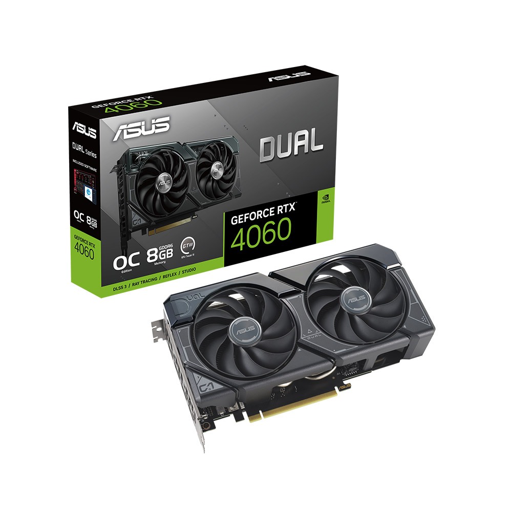 VGA (การ์ดแสดงผล) ASUS DUAL GEFORCE RTX 4060 V2 OC EDITION 8GB GDDR6 (DUAL-RTX4060-O8G-V2)