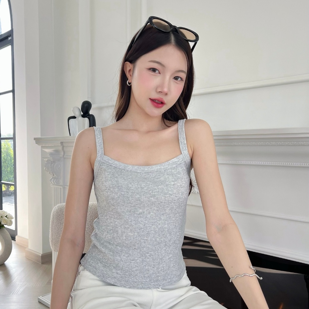 88story.th - Ami top พร้อมส่ง (มีหลายแบบ)เสื้อสายเดี่ยว ผ้าร่องคอตตอนผ้าหนานุ่มยืดหยุ่นได้ดี ทรงสวยงานดีมาก รูปที่ 4