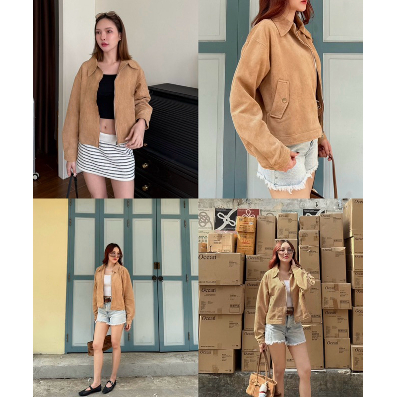 MALIMAYS - Paper Suede Jacket แจ็คเก็ตหนังกลับ รูปที่ 4