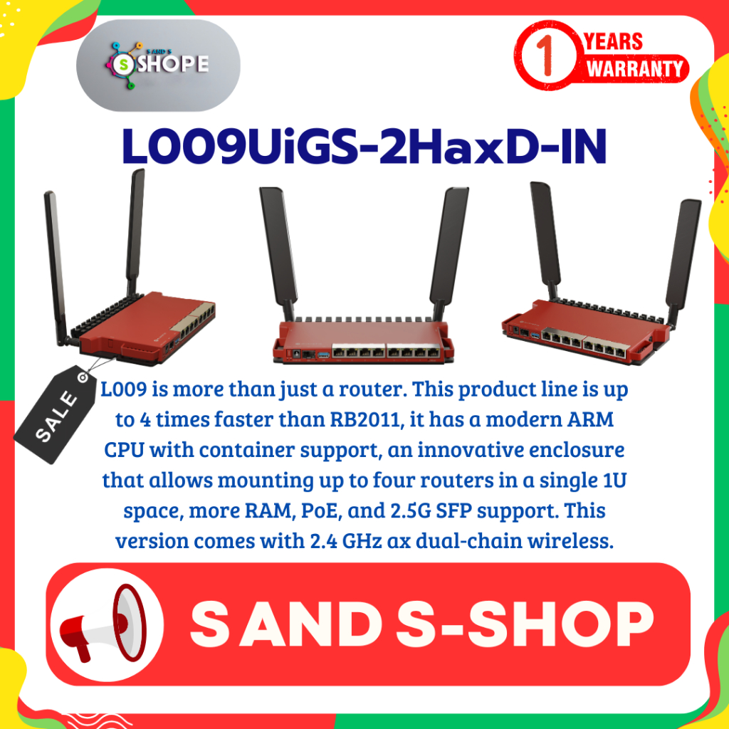 Mikrotik L009UiGS-2HaxD-IN⚡️ส่งไว⚡️รับประกัน 1 ปี⚡️ออกใบกำกับภาษีได้⚡️🔥สั่งซื้อได้เลย🔥