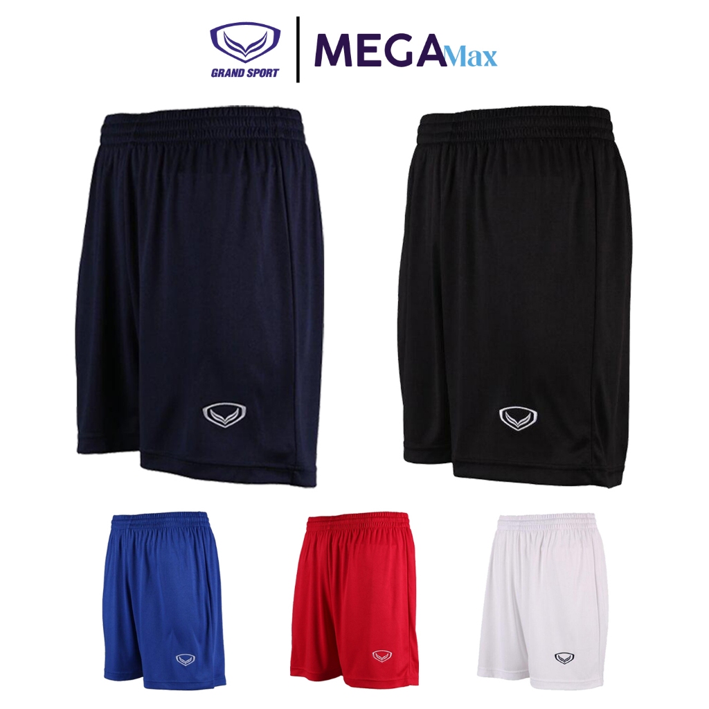 กางเกงกีฬา Grand Sport 01-478 เด็ก-ผู้ใหญ่ ขาสั้น สีล้วน โลโก้ปัก เอวยางยืดพร้อมเชือก