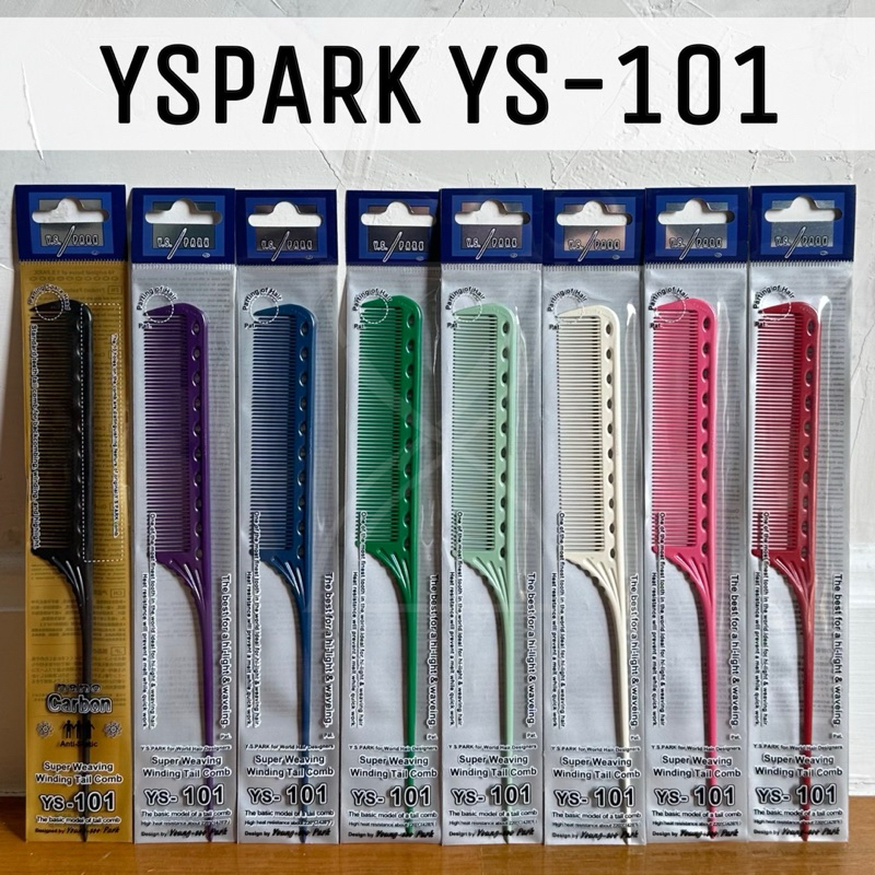 (พร้อมส่ง / ของญี่ปุ่นแท้ราคาถูกที่สุด)YS Park YS-101 Basic Tail Comb (216mm) หวีหางด้ามพลาสติก แบ่ง เซต ม้วน ดัด ฟอยล์