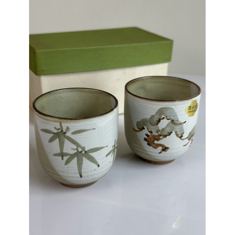 ชุดถ้วยชา 2 ใบ Kyoto Kiyomizu เพ้นท์ลายสน & ไผ่