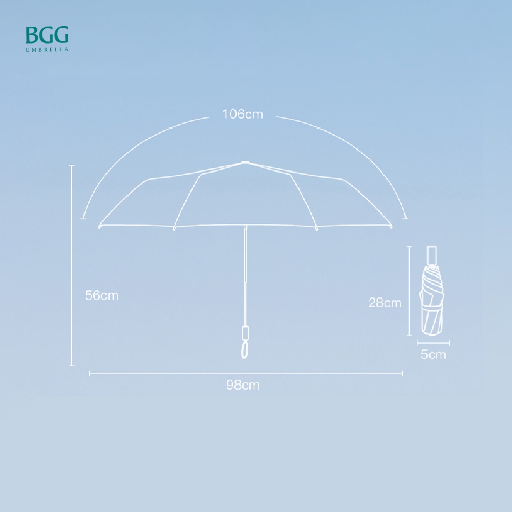 SPF50+ Windproof Folding Umbrella ร่ม ร่มพับ กันแดด กันยูวี 100% กันฝน เคลือบยูวีสีดำ (FM1167) รูปที่ 5