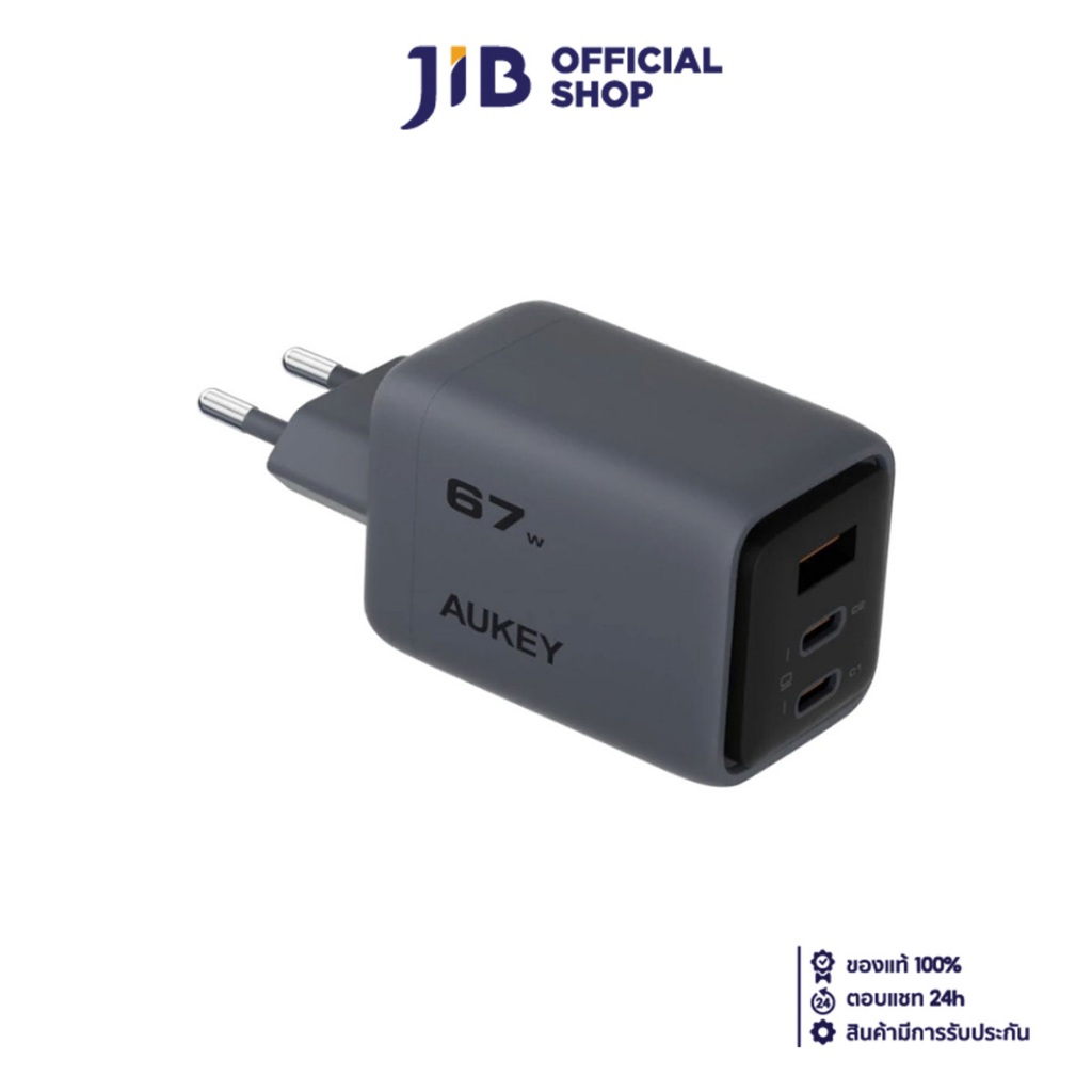 ADAPTER CHARGER (อะแดปเตอร์) AUKEY COMET MIX3 67W WITH GaN TECH (PA-C3) (BLACK)