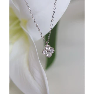 A.piece สร้อยเงินแท้ [all silver 925] Fleur cubic necklace