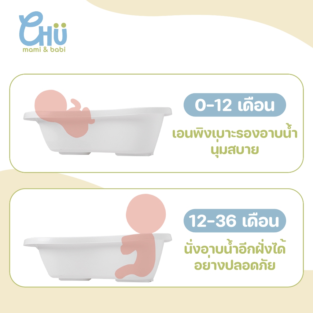 CHU mami babi อ่างอาบน้ำเด็ก 0-3 ปี CH_046 แข็งแรงทนทาน
