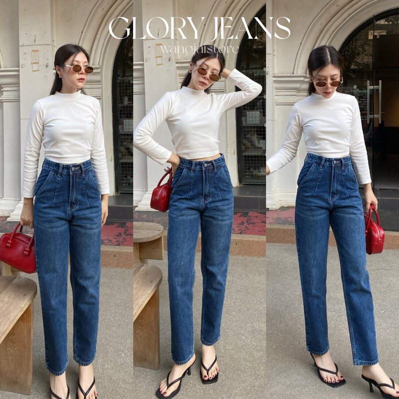 (พร้อมส่ง) Wangjai-Glory jeans 🏳️‍⚧️🐰กางเกงทรงมัมเอวเล็กมีสะโพกใส่ได้