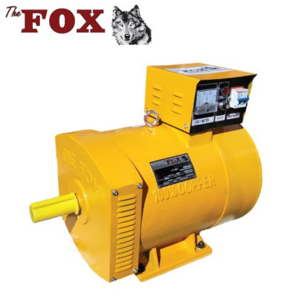 THE FOX ไดนาโม รุ่น FOX-ST-10KW 220V 10กิโลวัตต์ ไดนาโมปั่นไฟ 2สาย 10KW. ไดนาโมเพลาลอย