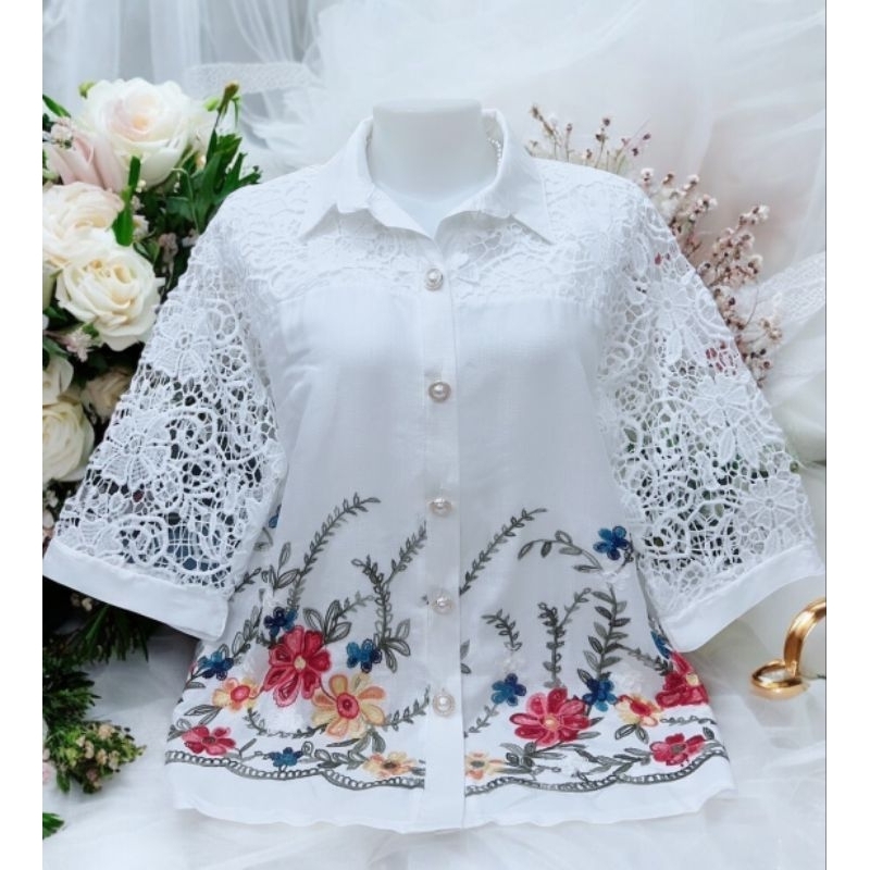 เสื้อเชิ้ตผู้หญิงผ้าลินินอก38-42นิ้วอก44-46นิ้ววงานฟรีไชส์ - รูปที่ 2