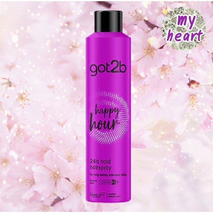 Schwarzkopf got2b happy hour 24h hold hairspray 300 ml สเปรย์ฉีดผมวีแกนจัดทรงได้ยาวนานถึง 24 ชั่วโมง