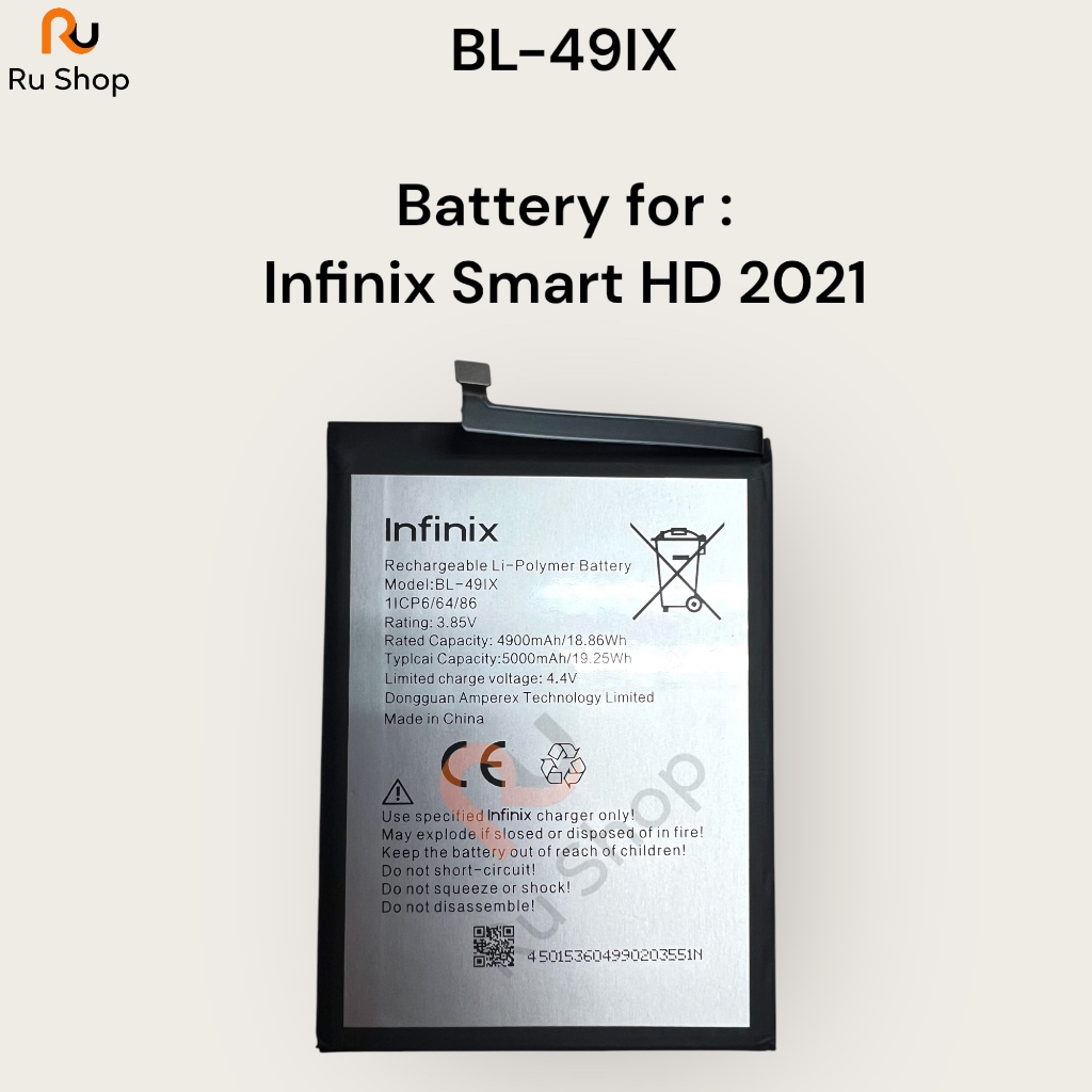แบตเตอรี่ Infinix Smart HD 2021 X612 X612B BL-49ix 5000mAh ส่งจากไทย