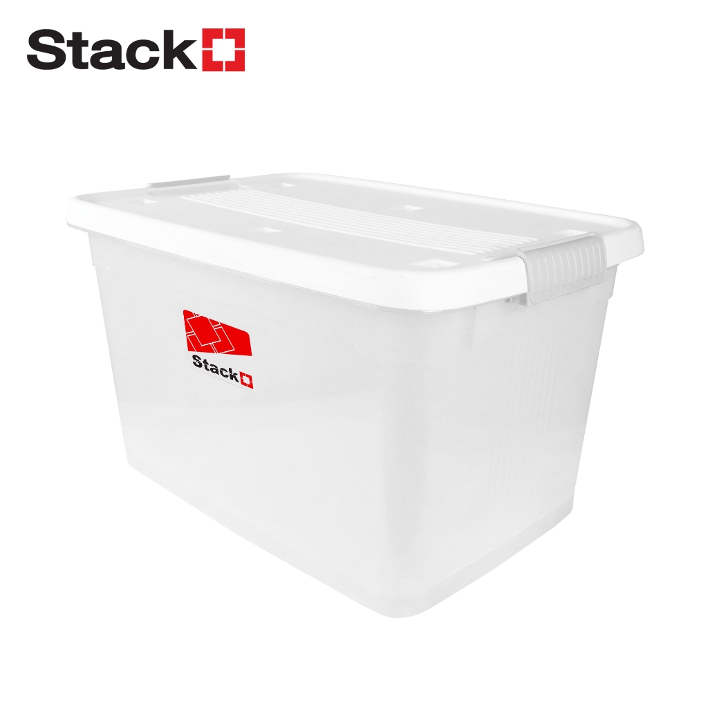HomePro กล่องเก็บของ 50L 6644 59.5x38.2x28cm ขาว แบรนด์ STACKO