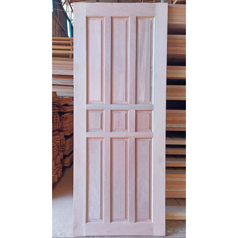 บานประตู9ฟักไม้จริงอบแห้ง