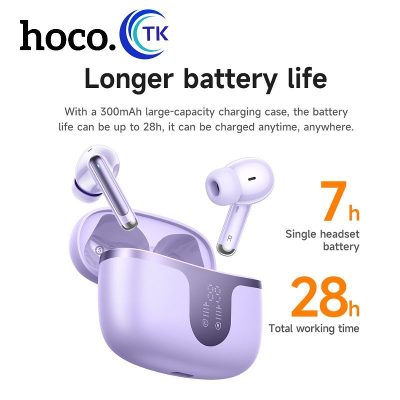 หูฟังบลูทูธ HOCO EQ10 Plus หูฟังบลูทูธ BT 5.4 ลดเสียงรบกวน True Wireless ANC&ENC เคสจอแสดงผล LED
