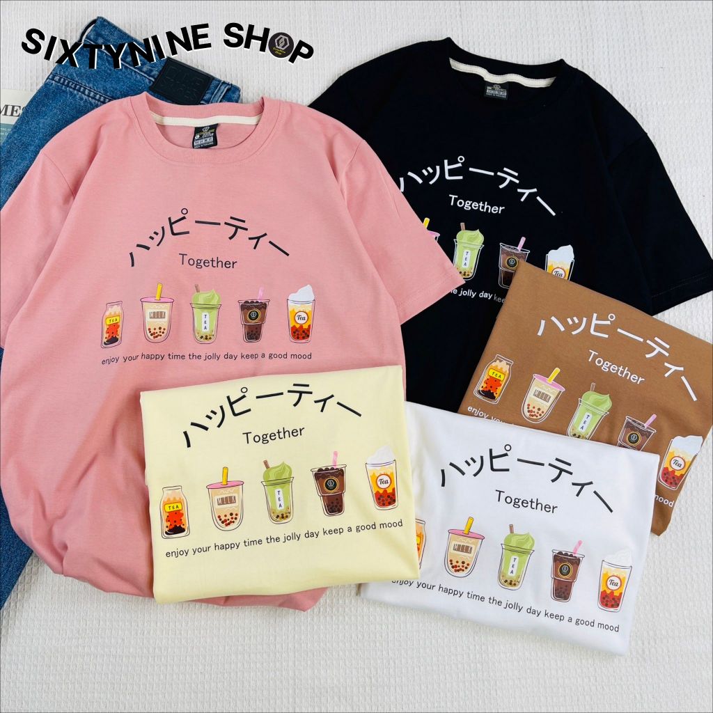 เสื้อยืดพิมพ์ลาย " ชานม V.2 " พร้อมส่ง