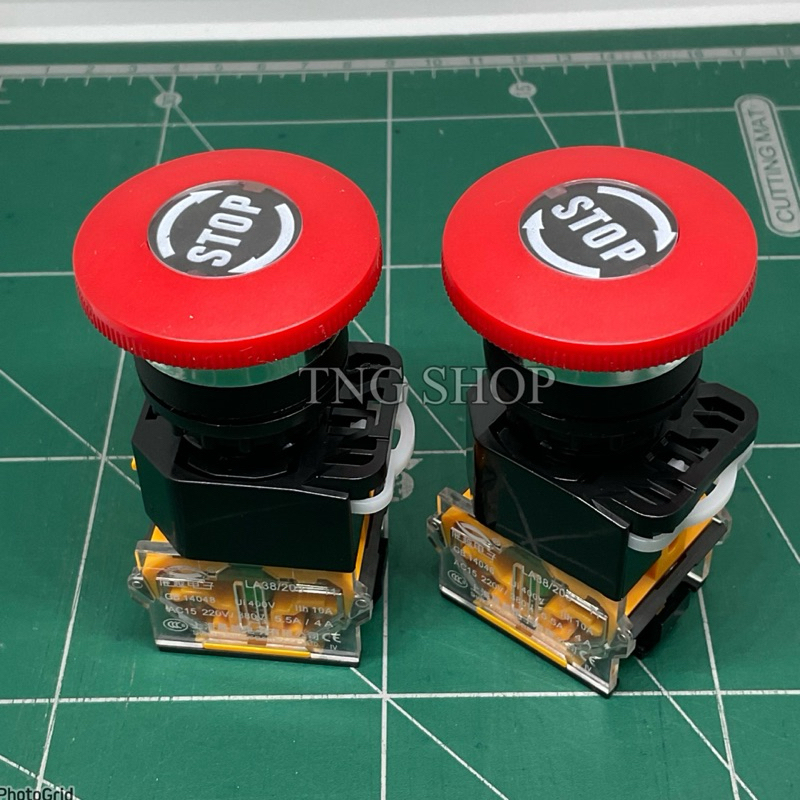 สวิตช์ Emergency Stop สวิตช์ฉุกเฉิน คอ 22มิล 1NO 1NC